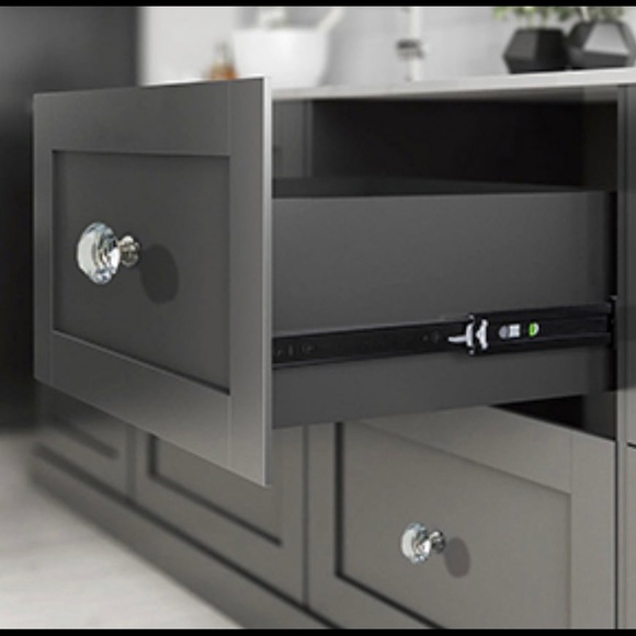 NEW 4 DIAMOND Crystal-Glass Drawer Cabinet Knobs Pulls Hardware Bundle Lot Set - Picture 9 of 12